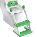 2 In 1 Potty Training Toilet Seat & Toddler Step Stool, Bottom Triangle Stability Toddler Toilet Seat, Adjustable Step & Seat Height Potty Seats (Green) by TinyTreasures Baby Boutique