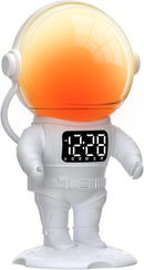 Astronaut Sunrise Alarm Clock for Kids, White Noise Sound Machine with 30 Soothing Sounds, 22 Dimmable Nightlights, Bluetooth Speaker, Dual Digital Alarm Clocks, Wake Up Light for Bedroom, Adults by TinyTreasures Baby Boutique