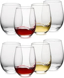 Stemless Wine Glasses Set of 8, 18 Ounces Red & White Wine Glasses for Party, Lead-free, Ideal Wine Accessories Gift (Clear) by CozyNest Decor