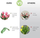 Pink Artificial Tulips, 2 Bundles 14Pcs, Fake Tulips Artificial Flowers, 2 x 2.4 Inch Large Flower Head Big Tulip, Easter Valentine's Day Mother's Day Home Decoration Flowers by CozyNest Decor