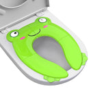 Portable Potty Seat for Toddler Travel - Foldable Non-Slip Potty Training Toilet Seat Cover for Boys Girls, Baby Kids with Drawstring Bag (Green Frog) by TinyTreasures Baby Boutique