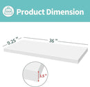 LaVie Home Floating Shelves, 36 Inch Wall Shelf Set of 2, Hanging Shelf with Invisible Brackets, Wall Decor for Bathroom, Bedroom, Living Room, Kitchen Storage, Modern White by CozyNest Decor