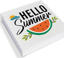 Summer Decor for Home Hello Summer Tiered Tray Decor 3 Pcs Wood Decorative Signs Table Desk Shelf Decoration by CozyNest Decor