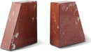 Marble Bookend for Heavy Books, Decorative Bookends for Shelves, 7.5LB Durable and Heavy-Duty Book End for Hardback Book & CDS, Unique Book Stopper & Holder, Rosso Francia, Set of 2 by CozyNest Decor
