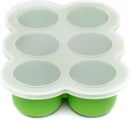 WeeSprout Silicone Freezer Tray with Clip on Lid Perfect Food Storage Container for Homemade Baby Food, Vegetable, Fruit Purees, and Breast Milk (Bright Green, Six 3 Ounce Sections) by TinyTreasures Baby Boutique