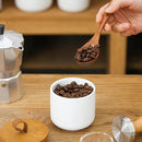 Ceramic Storage Jars, Modern Elegant Polished Airtight Gorgeous Storage Canisters with Wooden Lid Small Food Stroage Jar for Kitchen Spice Tea Vanilla Sugar Coffee Beans (3Pcs Suit White) by CozyNest Decor