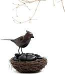 Decorative Small Nostalgia Style Cute Bird Art Iron Sculpture Figurine Home & Office & Garden Decoration, Rust/Brown (Cardinal Bird) by GreenHaven Gardens