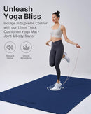 YOTTOY Large Yoga Mat (75 * 52 * 1/2inch),Extra Wide TPE Exercise Mat,Non-Slip Workout Mat for Pilates, Fitness, Barefoot, Home Gym Studio with Strap and Towel by TinyTreasures Baby Boutique