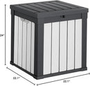 40 Gallon Resin Deck Box, Lockable Patio Outdoor Storage Box for Furniture, Garden Tools and Tools Storage, Waterproof Outside Storage Boxes - Black&White by GreenHaven Gardens