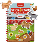 Stick4Ever Jelly Sticker Book - for Kids - Waterproof, Easy to Clean Jelly Stickers for Kids - Reusable Sticker Book for Toddlers with 50 Pcs of Reusable Stickers (Farm) by TinyTreasures Baby Boutique