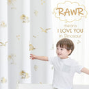 Vangao Kids Curtains White Drapes Dinosaur Curtains for Boys Kids Nursery Girls Room Golden Dino Foil Print Light Filtering Grommet Top Window Drapes 84 Inches Length 2 Panels by TinyTreasures Baby Boutique