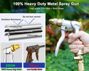 ESOW Heavy Duty Metal Garden Hose Nozzle, High Pressure Water Hose Nozzle with 4 Spray Patterns Rotating, Ideal for Outdoor Lawn & Garden Watering, Car & Pet Washing, Silver by GreenHaven Gardens