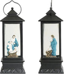 Eldnacele Battery Operated Plug-in Musical Lighted Christmas Water Snowing Glittering Snow Globe Lantern with Timer Christians Nativity Lantern Decor, Holy Family by CozyNest Decor
