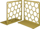 Honeycomb Metal Bookend – Modern Geometric Book Holder by Geomod