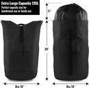 Laundry Bag Backpack, 125L, Extra Large with Shoulder Straps, Adjustable & Extendable Design, Hamper 3 Pockets for Laundromat, College, Travel, Camping by TinyTreasures Baby Boutique