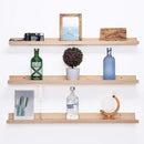 AZSKY 48 Inch Large Wood Floating Shelves for Wall Set of 3, Rustic Natural Picture Ledge Shelf Decor for Bedroom Kitchen Bathroom Living Room Nursery Display, 3 Same Sizes by CozyNest Decor