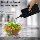 Olive Oil Dispenser Bottle for Kitchen 16.9oz, Glass Oil Bottles and Vinegar Dispenser Set, Decorative Avocado Oil Dispenser Set (Black, Set of 2) by CozyNest Decor