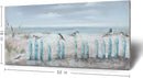 amatop Ocean Beach Wall Art 3D Framed Hand-Painted Seascape Oil Painting Perching Bird Canvas Artwork 'The Tranquility by The Sea Shore' for Living Room Bedroom Decor Coastal Blue by CozyNest Decor