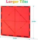 Gemmicc 6 PCS Large Magnetic Tiles,Jumbo Magnet Base Plates,STEM Magnetic Building Blocks for Kids Boys Girls by TinyTreasures Baby Boutique