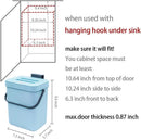 Kitchen Compost Bin Indoor for Counter Top,Hanging Small Trash Can with Lid,Food Waste Bin,Mountable Compost Busket 1.3 Gal/5 L Series,Blue by GreenHaven Gardens