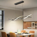 Modern Ceiling Chandelier Light, Acrylic Anti Flicker Pendant Lamp with Remote Control Dimmable 3 Color Mode & Brightness (Warm Cool Neutral Light) for Kitchen Bar Walnut by CozyNest Decor