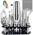 22-Piece Cocktail Shaker Set, 25/20oz Bartender Kit, Bartending Stainless Steel Bar Tools Sets for Drink Mixing, Boston Cocktail Shakers with Stand Recipes Booklet (Siver 25-20oz) by CozyNest Decor
