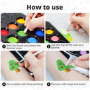 Grida Kids Friendly Face Paint - Professional Party Face Painting Kit for Kids with 12 Vibrant Colors with Double White - Easy to Remove, Vegan, Cruelty-Free Set with Palette & Art Brushes by TinyTreasures Baby Boutique