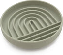 The Slowdown Bowl Silicone Slow Feeder for Cats & Dogs, Slow Eating Mealtime Solution with Modern Lick Mat Design, Reduces Gulping, Fits 1 Cup 6” Across x 1.25” Tall, Small-Sage by CozyNest Decor