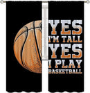 Basketball Blackout Curtains for Boy Girl Room Darkening Decor,Sport Theme Motto Dark Background Bedroom Living Room Home Rod Pocket Thermal Insulated Window Curtain/Drapes Panel,84x84 Inch… by TinyTreasures Baby Boutique