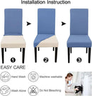 JQinHome 6 Pcs Dining Chair Slipcover,High Stretch Removable Washable Chair Seat Protector Cover for Home Party Hotel Wedding Ceremony (Gray Blue) by CozyNest Decor