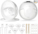Hands Free Breast Pump, Wearable Breastfeeding Pump with 320mmHg Strong Suction, 19 Adjustable Levels & 4 Modes, Ultra-Quiet, Leak-Proof Design Portable Breast Pumps Electric (White, 2 Pack) by TinyTreasures Baby Boutique