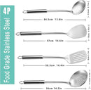 Pleafind 4-Pcs Cooking Utensils Set, Stainless Steel Kitchen Utensils, Wok Utensils Set Include Wok Ladle, Slotted Spoon, Wok Spatula and Slotted Spatula, Dishwasher Safe by CozyNest Decor