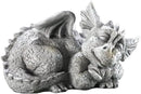 Sleeping Dragon Garden Outdoor Statue Adorable Mythical Creature Baby Sleeping Dragon by GreenHaven Gardens