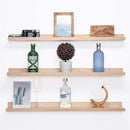 AZSKY 36 Inch Picture Ledge Shelf Solid Wood Large Floating Shelves Wall Mounted Rustic Natural Shelves for Home, Living Room, Bedroom, Bathroom, Office 3 Same Sizes by CozyNest Decor