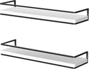 Meangood Floating Shelves Wall Mounted Set of 2, Rustic Wood Wall Storage Shelves for Bedroom,Living Room,Bathroom, Kitchen (White) by CozyNest Decor