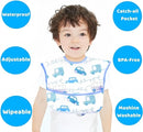 Baby bibs Waterproof Toddler bib - Feeding bib with Pocket for Infant Boy Girl Washable 6-36M by TinyTreasures Baby Boutique