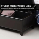 HOMCOM 51" Ottoman Storage Bench, Faux Leather Storage Chest with Lift Top, Tufted Ottoman for Living Room, Entryway, Dark Brown by CozyNest Decor