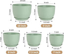 Plant Pots 10/9/8/7.5/7 inch Flower Pots with Multi Mesh Drainage Holes, Planters for Indoor Outdoor Garden Plants and Flowers. (Green) by GreenHaven Gardens