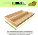 V-Shaped Bamboo Drawer Organizer Set of 3, Kitchen Large and Long Utensil Plate, Flatware & Silverware Storage Box, Wood Drawer Organizer for Bedroom, Living Room (19.6"x5.7" & 7.8" & 12.4") by CozyNest Decor