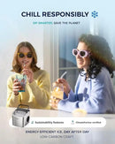 EUHOMY Countertop Ice Maker Machine with Handle, 26lbs Per Day, 9 Ice Cubes Ready in 6 Mins, Auto-Cleaning Portable Ice Maker with Basket and Scoop, for Home/Kitchen/Camping/RV (Silver) by CozyNest Decor