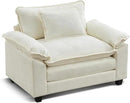 URRED Modular Sectional Sofa Comfy Cloud Couch, Modern Chenille Sofa Sleeper Deep Seat Couches with Ottoman/Pillows for Living Room (White, 53'') by CozyNest Decor
