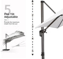 PURPLE LEAF 9' X 11.5' Patio Umbrella Outdoor Cantilever Rectangle Umbrella Aluminum Offset Umbrella with 360-degree Rotation for Garden Deck Pool Patio, White by GreenHaven Gardens