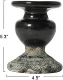 Creative Co-Op 2-Tone Sculptural Terracotta Pillar Candle Holder, Distressed Black by CozyNest Decor