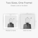 Homeforia 12x12 Silver Frame, High End Metal 12 x 12 Square Picture Frame with Mat 10 x 10 Photo, 12x12 Poster Frames Matted to 10x10 Print, 12 by 12 Hanging Frames, Tempered Glass, Wall Kit, Set of 1 by CozyNest Decor
