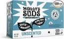 Molly's Suds Fabric Softener Dryer Sheets for Sensitive Skin | Plant-Based Static Reducer, Plastic-Free Packaging | Unscented (120 Sheets) by CozyNest Decor