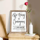 Inspirational Wood Signs, Christian Wooden Wall Plaque, Religious Home Decor, Bible Verse Decor Art, Framed Wall Plaque Sign 15 * 11.5 inches, Be Strong and Courageous Sign by CozyNest Decor
