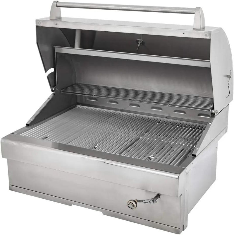 Turbo Charcoal 32 Inch Built-In Stainless Steel BBQ Grill with Charcoal Tray, photo 3 of 6