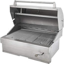 Turbo Charcoal 32 Inch Built-In Stainless Steel BBQ Grill with Charcoal Tray by GreenHaven Gardens
