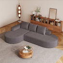 Modern Curved Sofa, L-Shaped Modular Sectional Set With 3 Pillows by HouseOfZazla