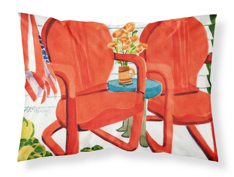 Red Chairs Patio View Fabric Standard Pillowcase 6140PILLOWCASE